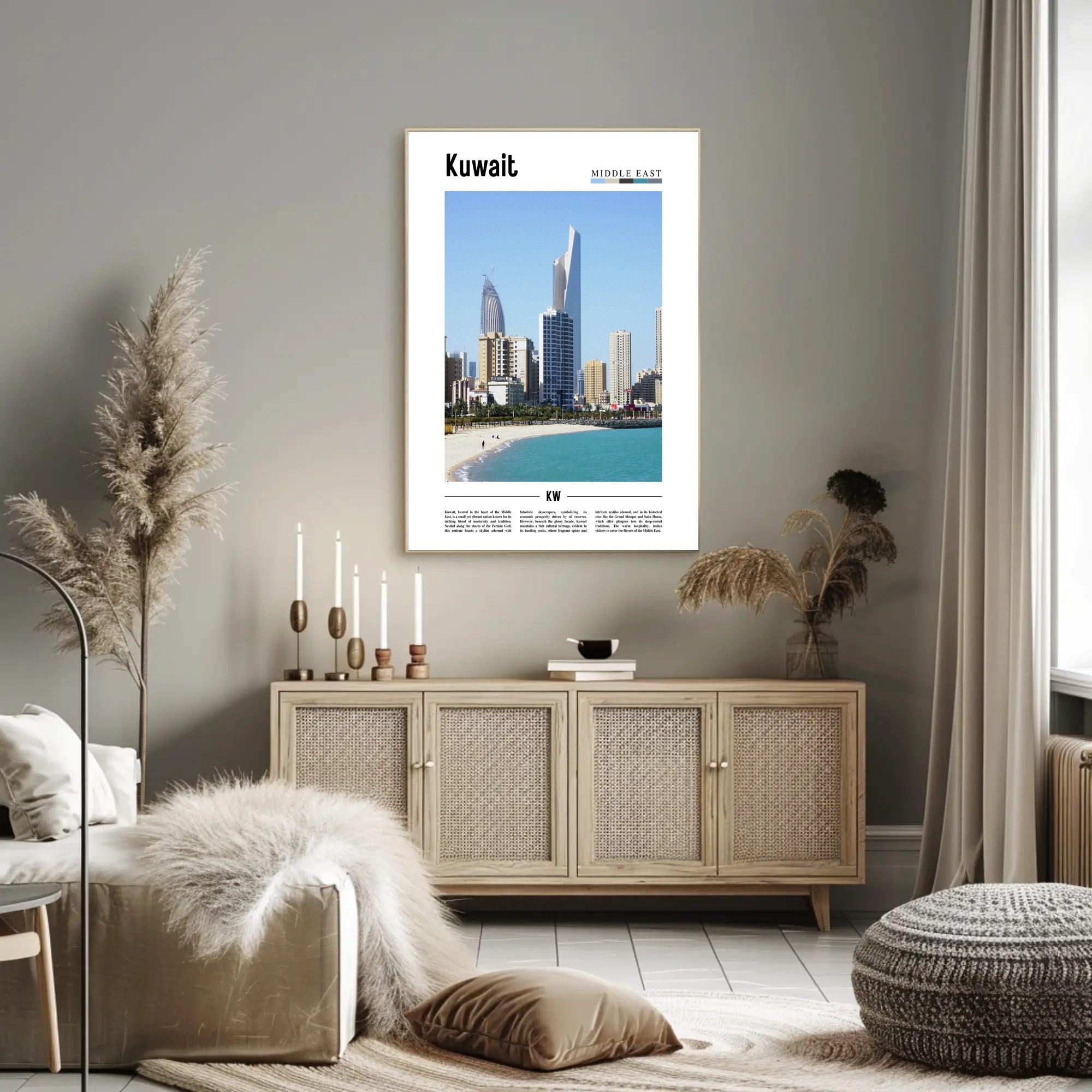Kuwait Cityscape: Modernity and Tradition Travel Poster PosterGoat
