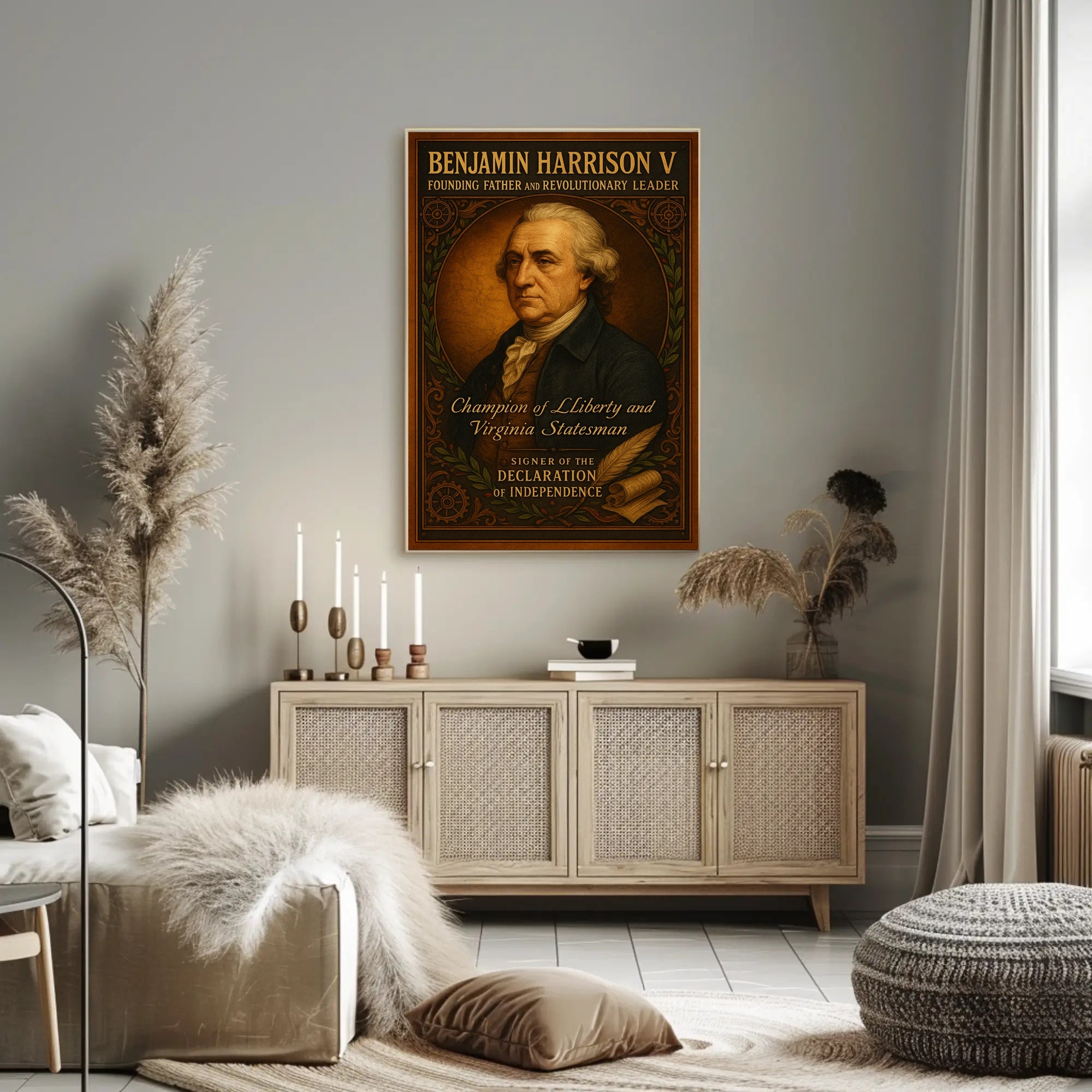 Benjamin Harrison V Founding Father Poster