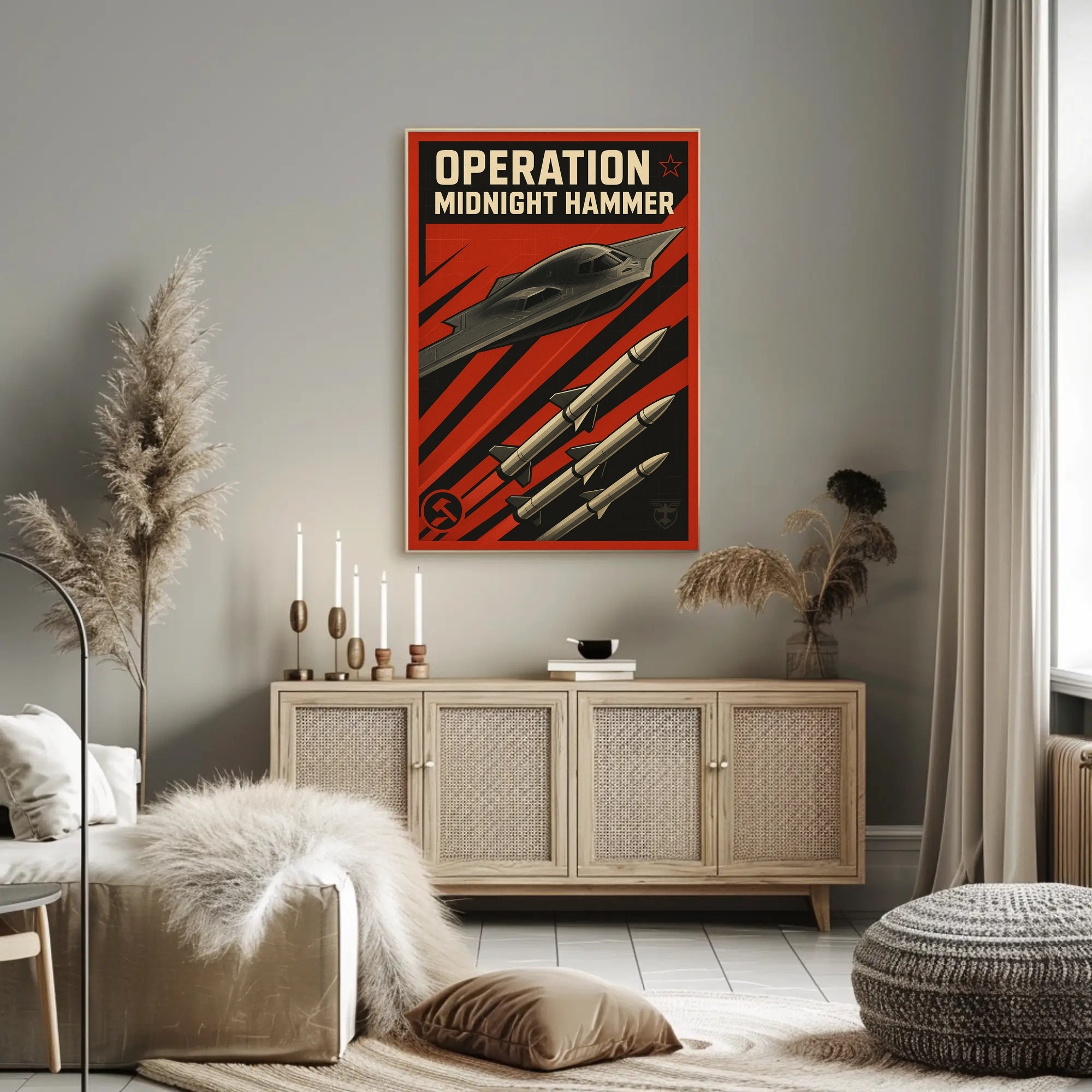 Cold War Stealth Bomber Soviet Propaganda Poster PosterGoat