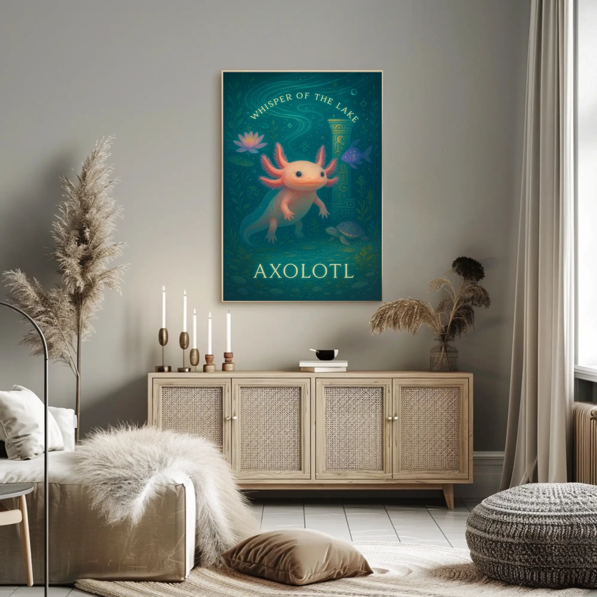 Axolotl Whimsical Poster Whisper Of The Lake Print