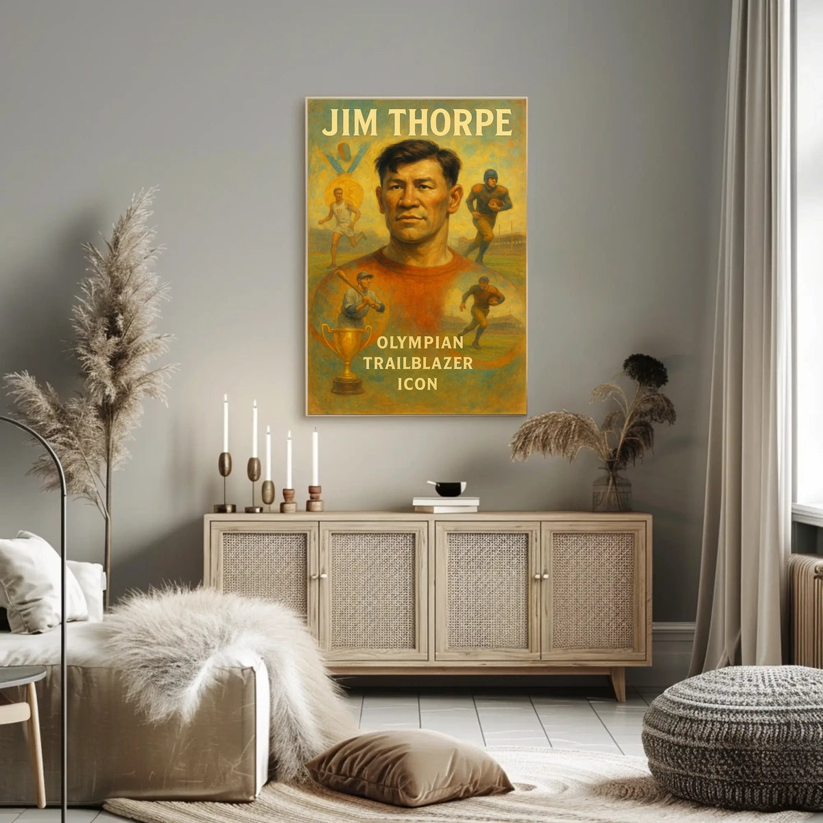 Olympian Trailblazer Icon Jim Thorpe Poster