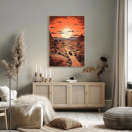 Desert Journey at Sunrise Travel Poster