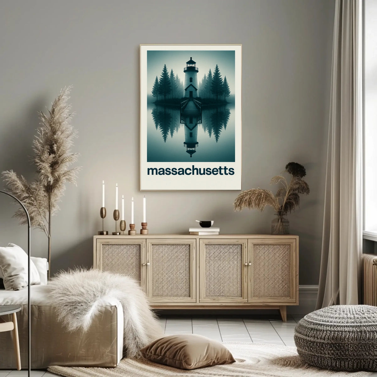Tranquil Lighthouse in Massachusetts Poster