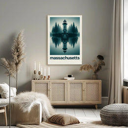 Tranquil Lighthouse in Massachusetts Poster