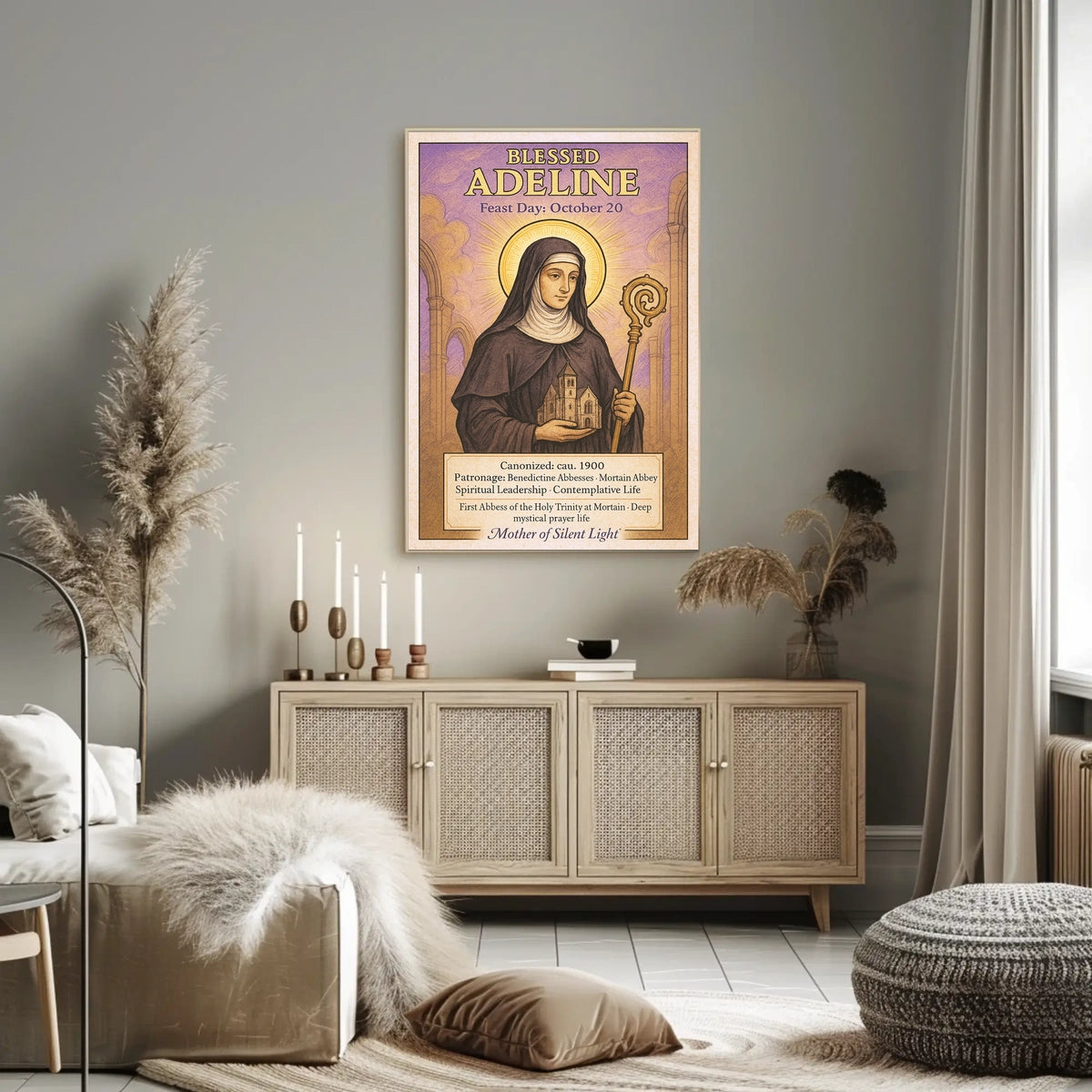 Blessed Adeline Patron of Benedictine Abbesses Poster