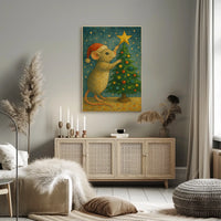 Holiday Mouse and Christmas Tree Poster