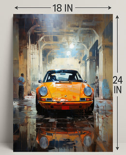 Vintage Elegance Classic Car In Urban Poster PosterGoat