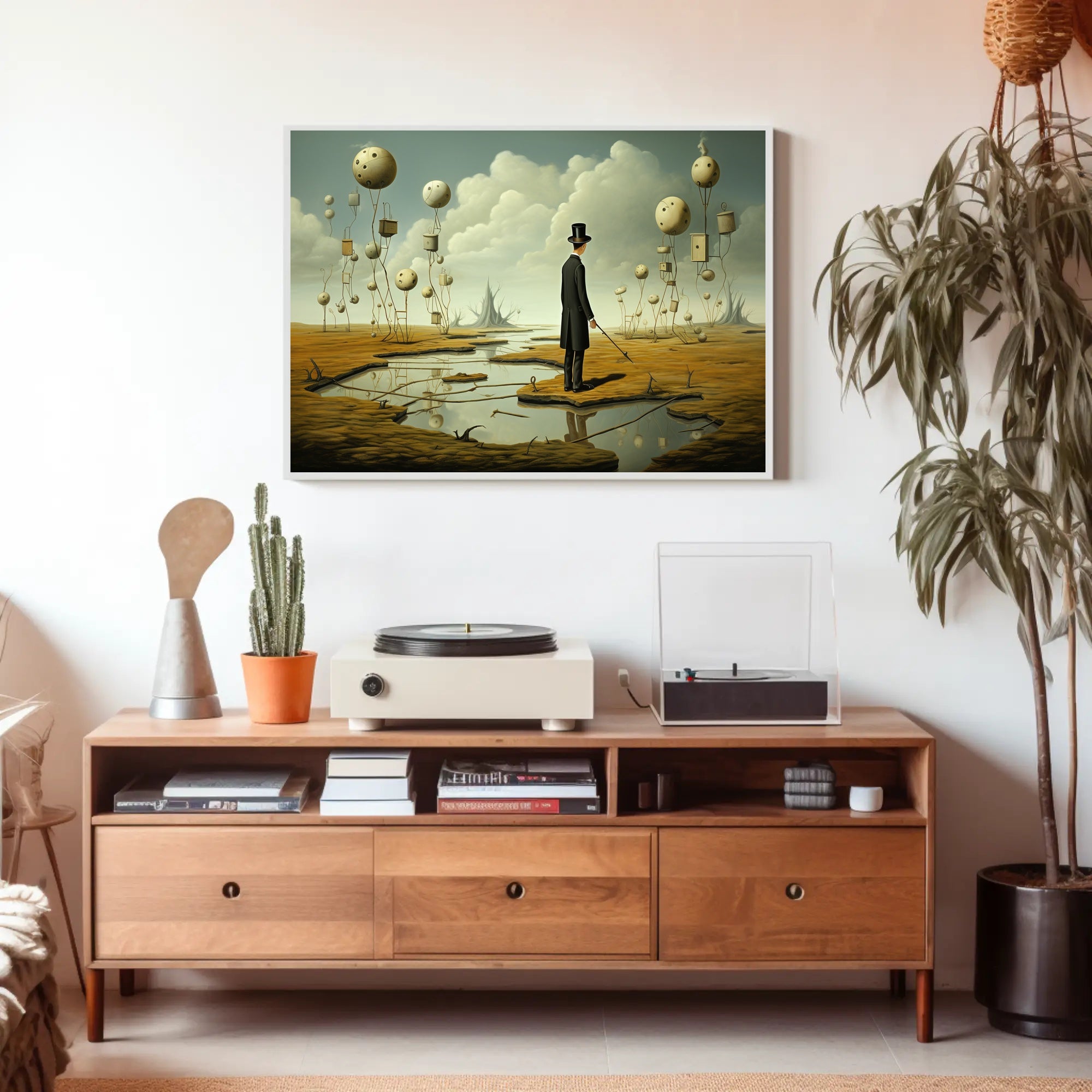 Surreal Dreamscape with 19th-century Figure - Artistic Poster