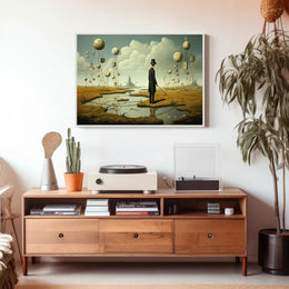 Surreal Dreamscape with 19th-century Figure - Artistic Poster