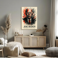 President Joe Biden Watercolor Art Poster - Historical or Presidential Poster