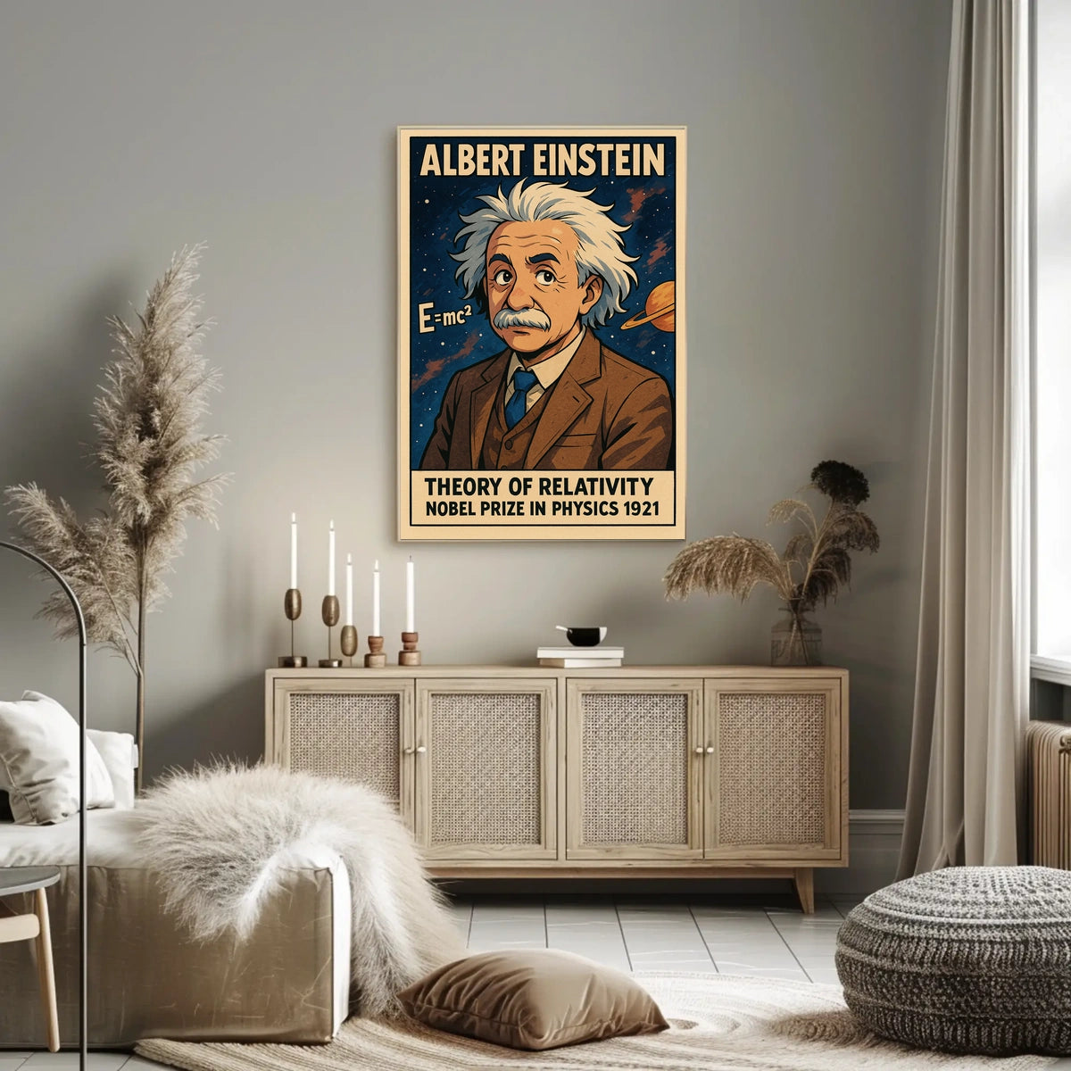 Einstein Relativity Inspiring Scenic Science Poster