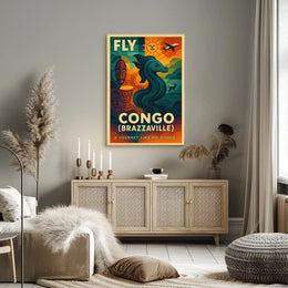 Brazzaville Adventure Travel Poster - Vibrant Cultural Exploration PosterGoat