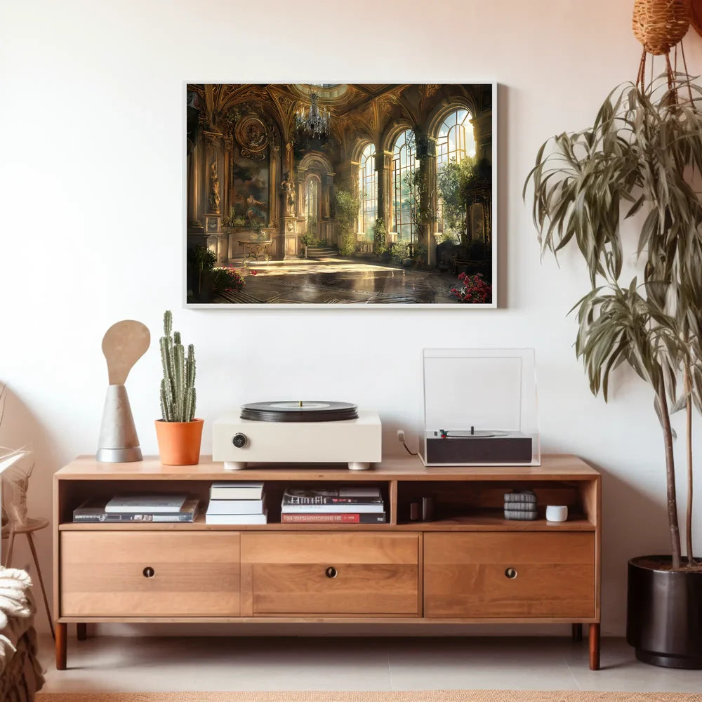 Opulent Sunlit European Palace Interior Poster Print