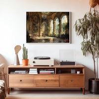 Opulent Sunlit European Palace Interior Poster Print