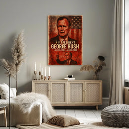41st President Patriotic Vintage Historical or Presidential Poster
