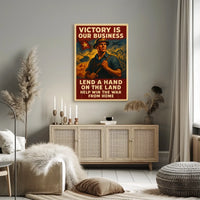 Patriotic WWII Era Industrial Propaganda Poster