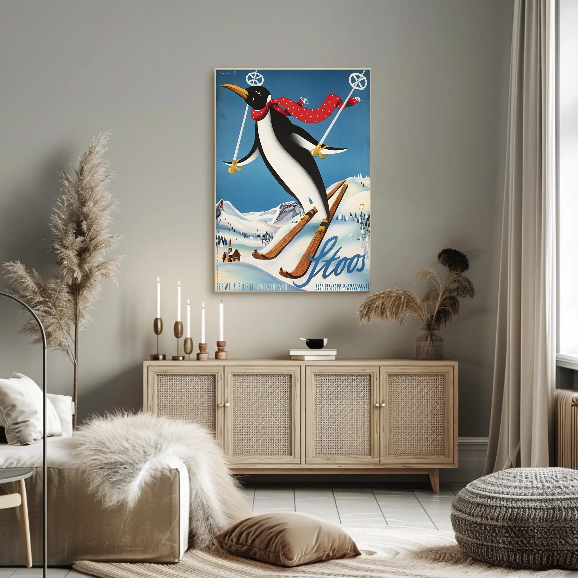 Stoos Skiing Adventure Poster PosterGoat