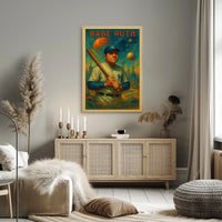 Babe Ruth Iconic Baseball Legend Poster