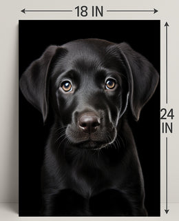 Portrait Of A Black Labrador Puppy Poster