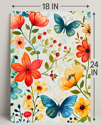 Vibrant Floral Garden: Watercolor Art Poster for Homes