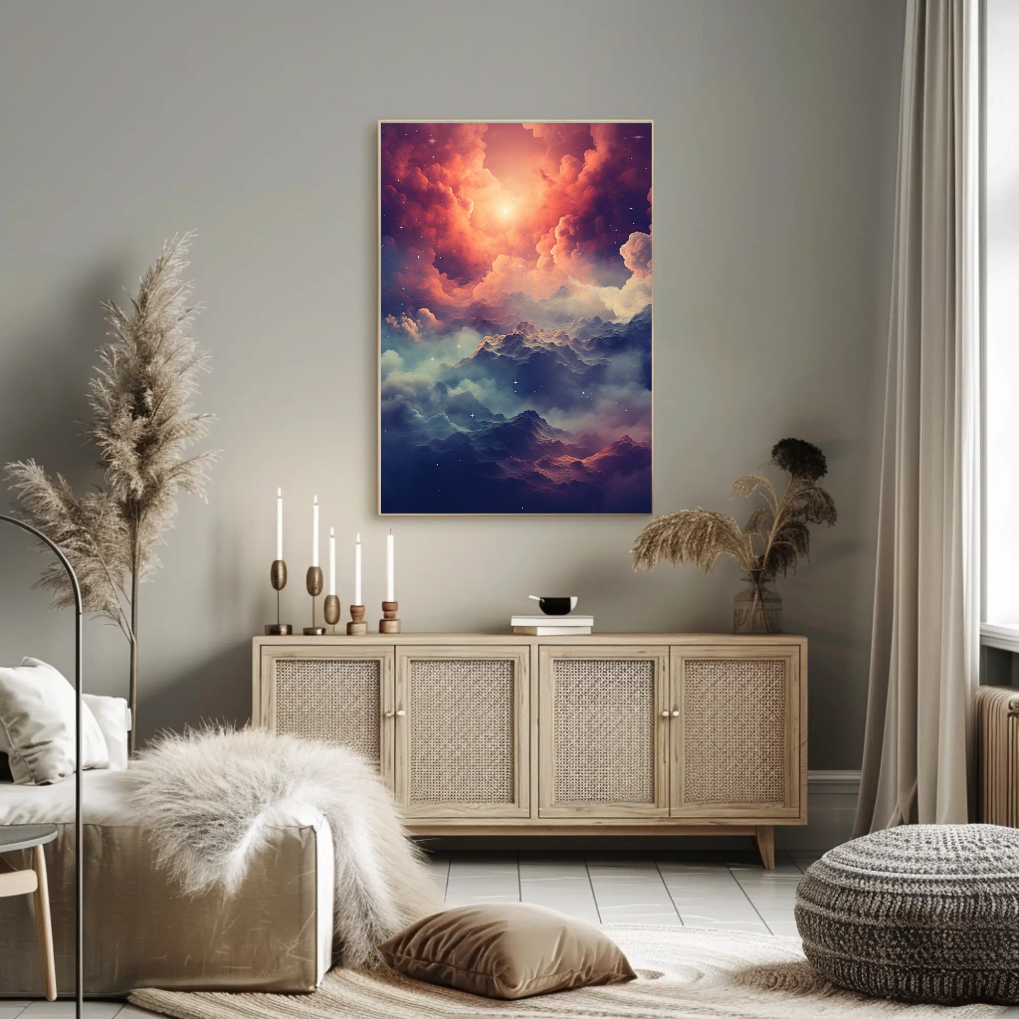 Celestial Mountainscape Poster