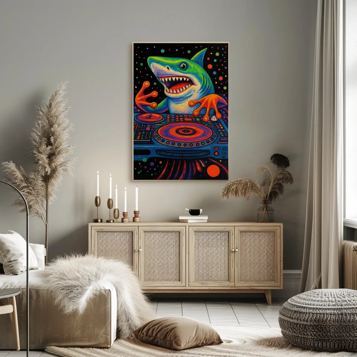 Playful Shark Design Perfect for Kids' Animal Poster