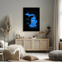 Michigan and the Great Lakes Map Poster PosterGoat