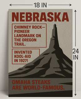 Nebraska Highlights Wall Art Print Decor PosterGoat