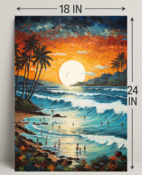 Vibrant Sunset Beach Poster