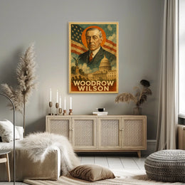 Woodrow Wilson 28th President of the United States Layered Digital Collage Poster