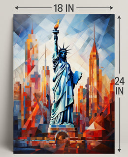 The Statue Of Liberty A Modern Mosaic Poster