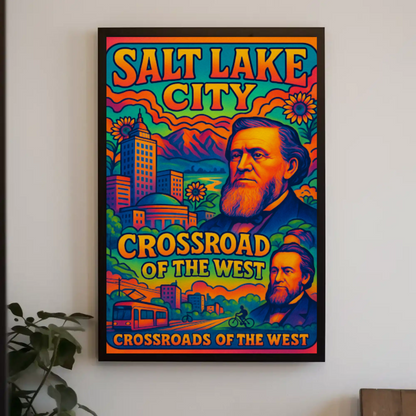 Discover Vibrant Salt Lake City: Retro Travel Poster