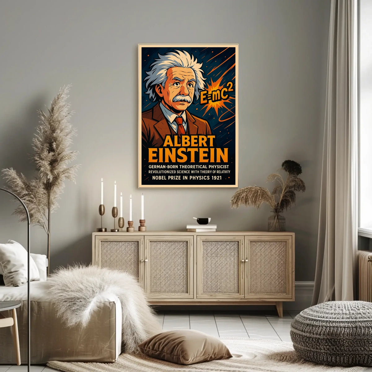 Einstein Theoretical Physicist Vintage Study Poster