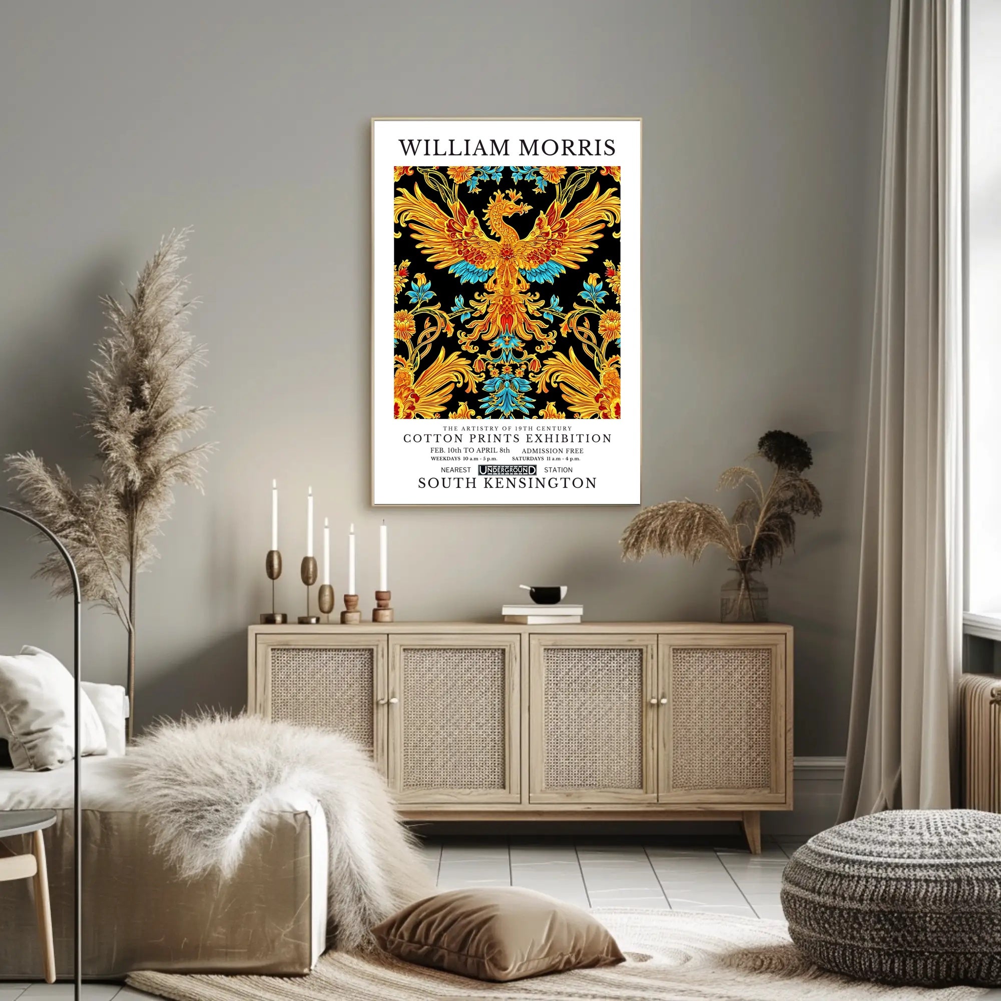 William Morris Cotton Prints Exhibition Poster