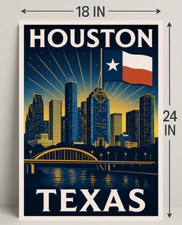 Houston, Texas Skyline Poster PosterGoat