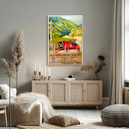 Vintage Spanish Auto Cycling Championship Art Print Decor
