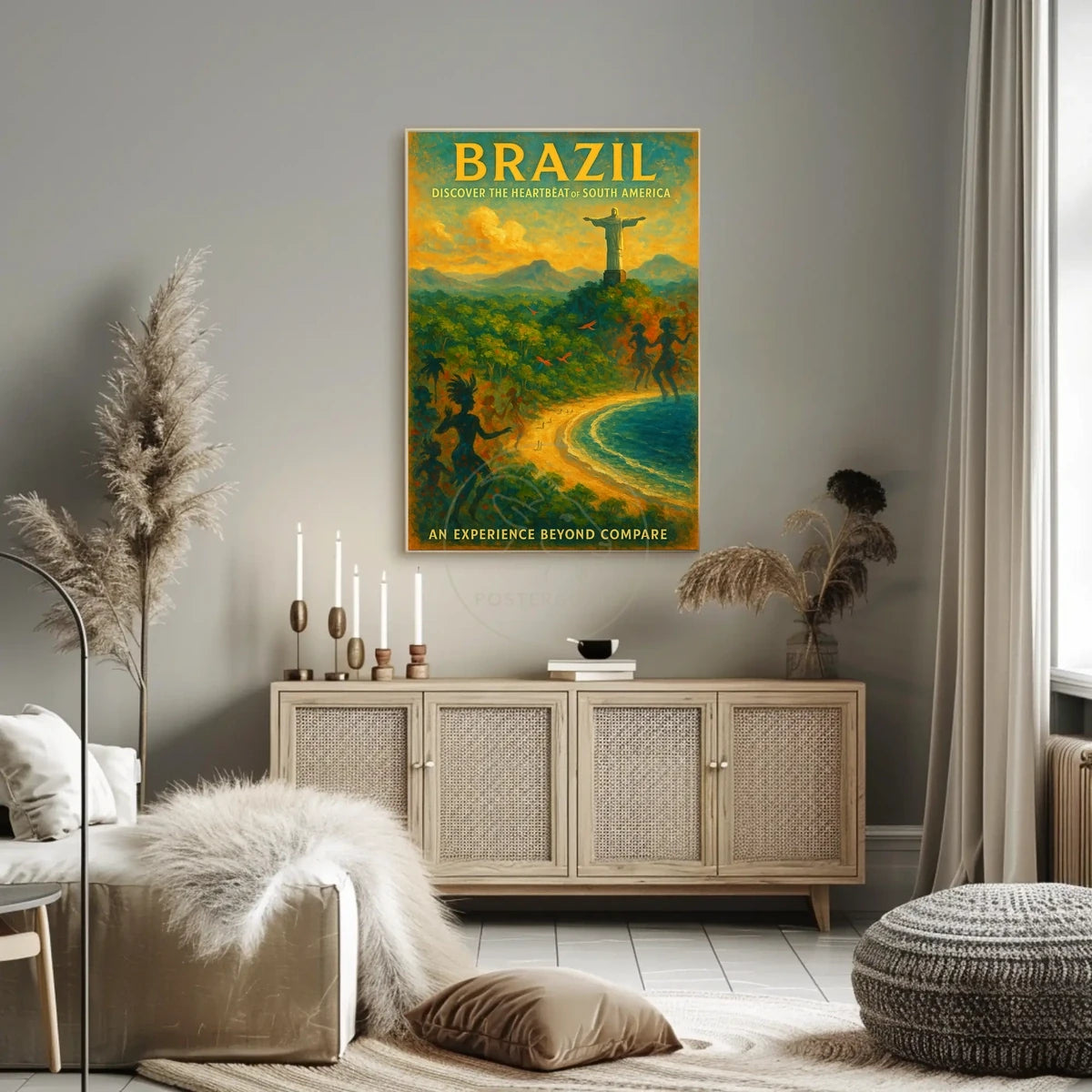 Brazilian Vibrance: Christ the Redeemer Travel Poster