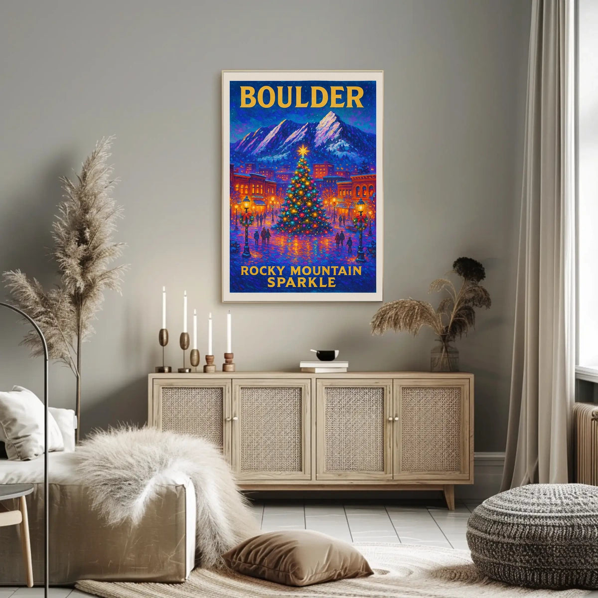 Boulder Rocky Mountain Sparkle Poster