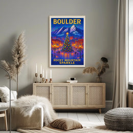 Boulder Rocky Mountain Sparkle Poster