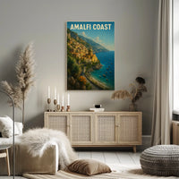 Amalfi Coast Poster Wall Art for Coastal Decor Lovers
