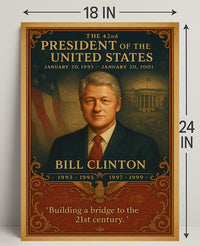 Bill Clinton 42nd President Wall Art Print PosterGoat