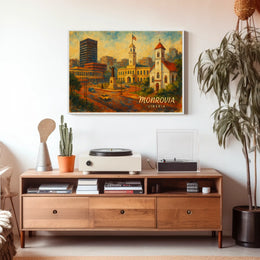 Monrovia, Liberia Cityscape Art Poster