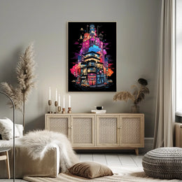 Neon Cityscape Poster