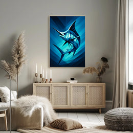 Geometric Marlin Poster PosterGoat