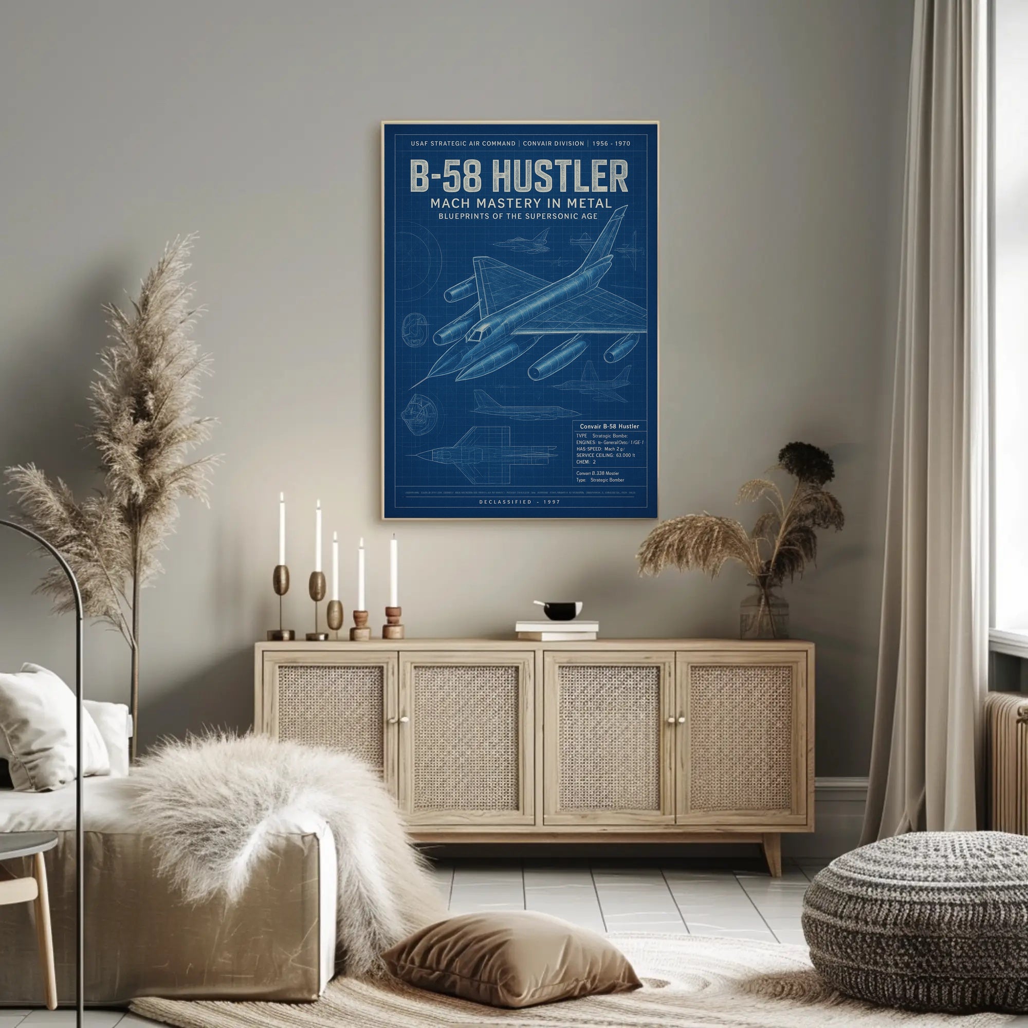 B-58 Hustler Blueprint of Supersonic Mastery Poster