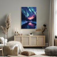 Aurora Over A Winter Landscape Poster