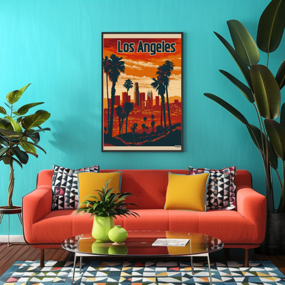 Los Angeles Sunset Vintage Poster