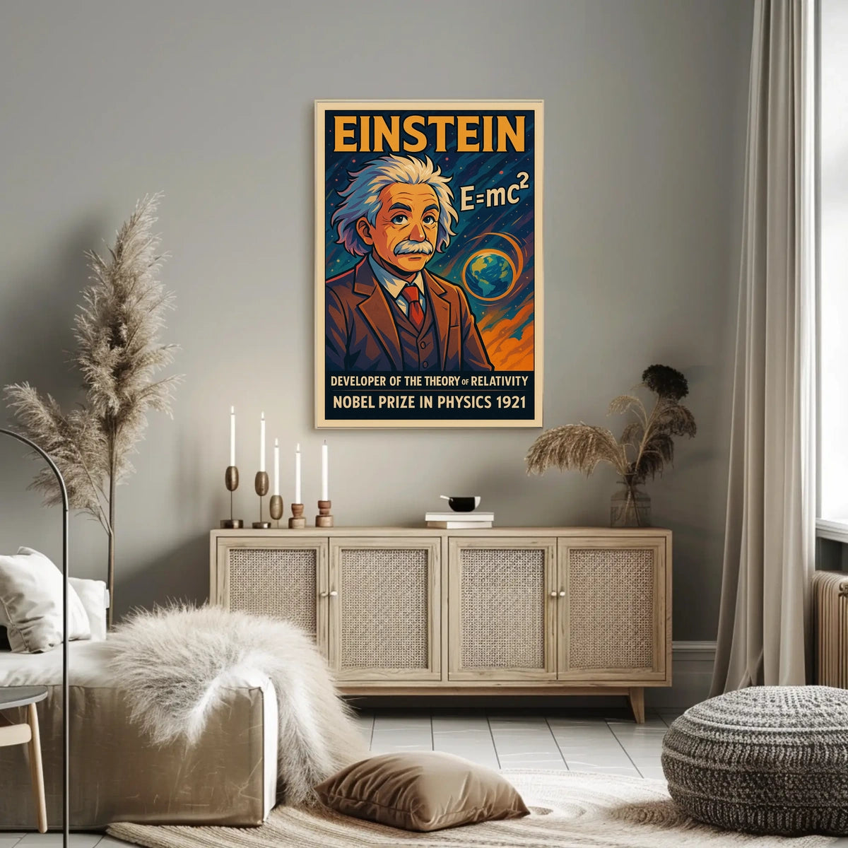 Albert Einstein Relativity Vintage Science Inspiring Intellectual Home Wall Art Poster