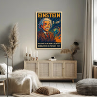Albert Einstein Relativity Vintage Science Inspiring Intellectual Home Wall Art Poster