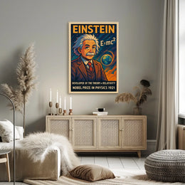Albert Einstein Relativity Vintage Science Inspiring Intellectual Home Wall Art Poster